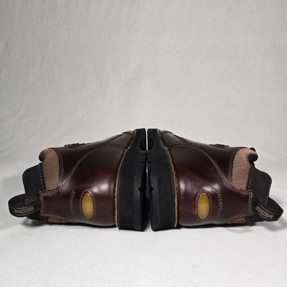 ROCKPORT XCS Burgundy & Brown Leather HIDRO-SHIELD Waterproof Boots Men Size 10 - Picture 14 of 17